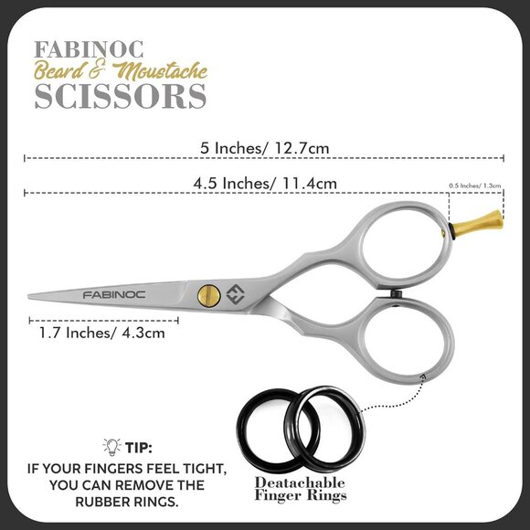 Men’s Beard Grooming Kit – 5" Scissors with 2 Combs & Pouch Gift Set - Picture 5 of 6